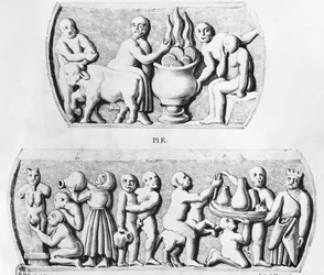 Gnostic Eucharist (copy of gnostic casket, engraved by Thierry freres)